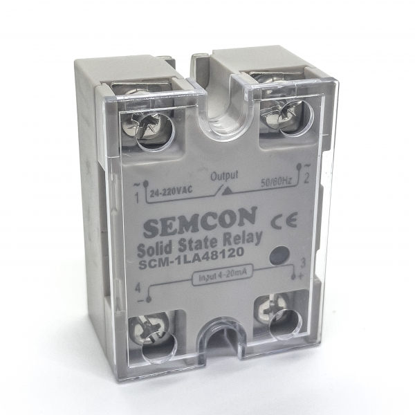 SCM-1LA48120 SSR 1 Pha 120A | Output: 24-280Vac, Input: 4-20mA
