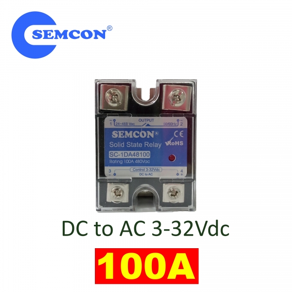 SC-1DA48100 SSR 1 Pha 100A | Output: 24-280Vac, Input: 3-32Vdc
